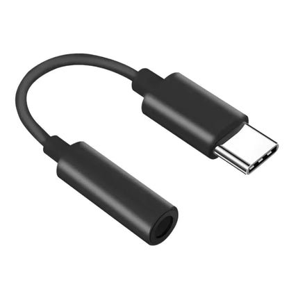 Black usb-c to 3.5mm earphone adapter type-c with metallic ends for iphone 17 16 15 plus pro max jack earphone adapter