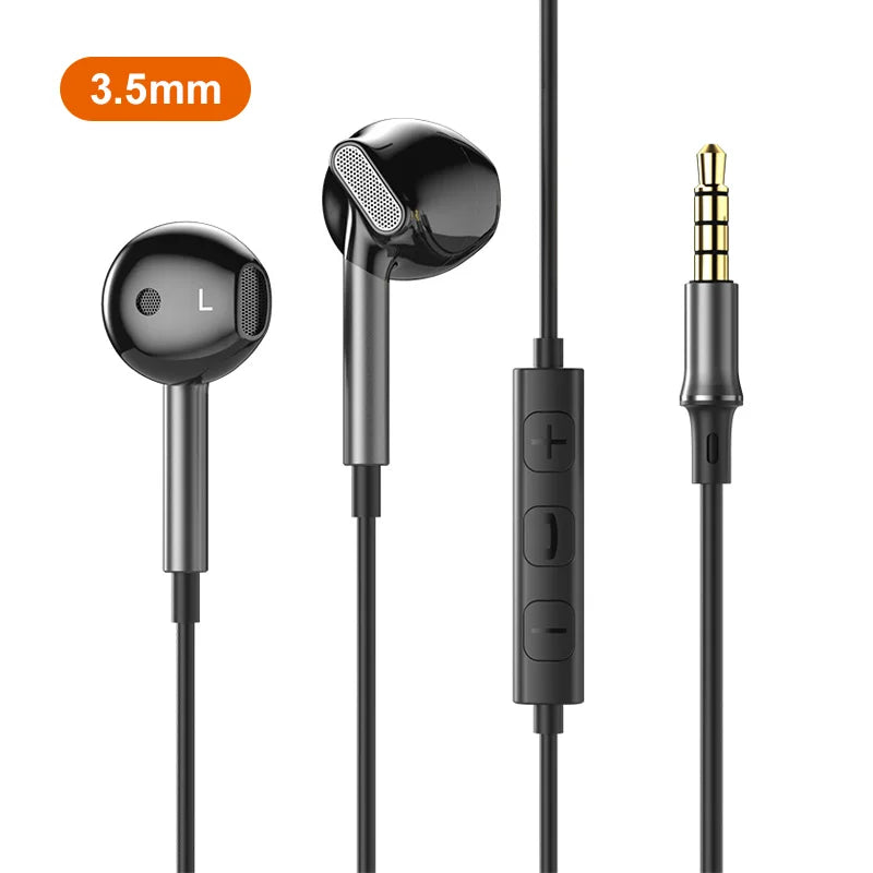 Black samsung headphones hifi 9d surround sound wired earbuds with 3.5mm gold-plated jack and inline controls