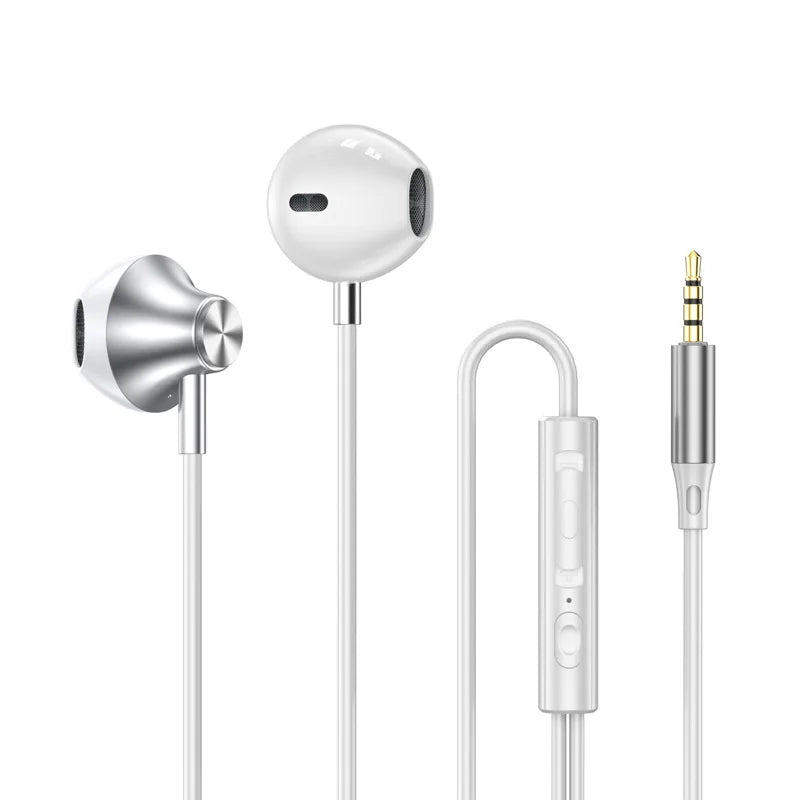 White and silver wired earphones with wire control wired and usb type c for galaxy s24 s23 s22 ultra in-ear use