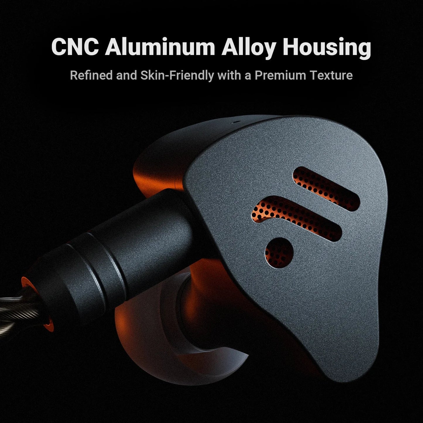 Black cnc aluminum alloy fosi audio im4 dynamic drivers iem with textured finish and perforated ventilation for music monitoring gaming