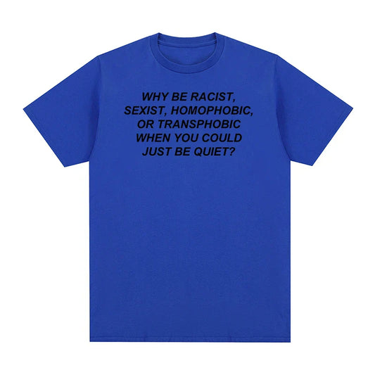 Royal blue frank rapper hip hop tee tshirt with black text printed on blond cotton men and womens tops