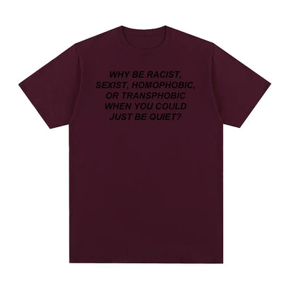 Maroon frank rapper hip short-sleeved tee tshirt womens top with black text made from blond cotton men fabric