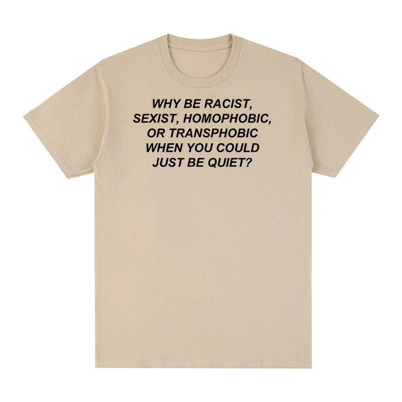 Beige frank rapper hip hop tee tshirt with black text printed on chest made of blond cotton men fabric for womens tops