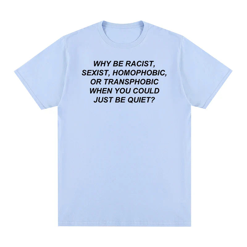 Light blue frank rapper hip tee tshirt womens and blond cotton men short-sleeved t-shirt with black text print