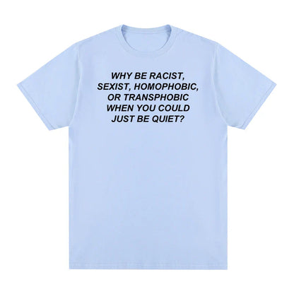 Light blue frank rapper hip tee tshirt womens and blond cotton men short-sleeved t-shirt with black text print