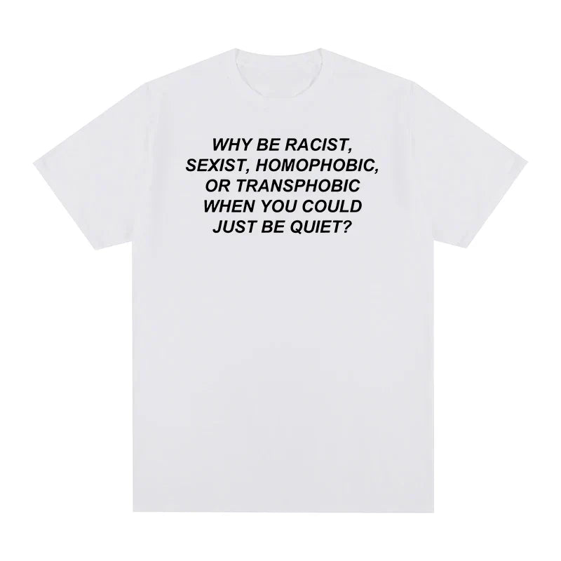 White cotton frank rapper hip hop t-shirt with black text print for blond cotton men and tee tshirt womens
