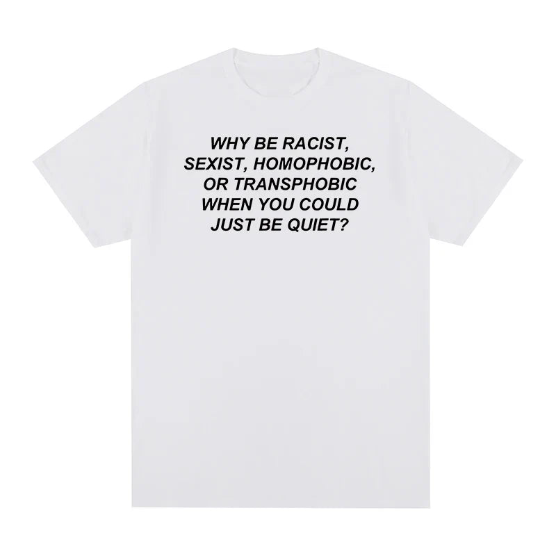 White cotton frank rapper hip hop t-shirt with black text message on the chest for men and women