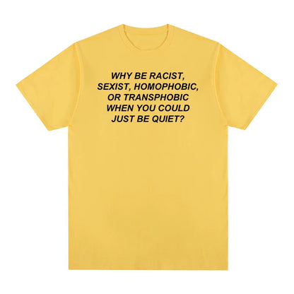 A bright yellow frank rapper hip short-sleeved tee tshirt womens top made of blond cotton men fabric