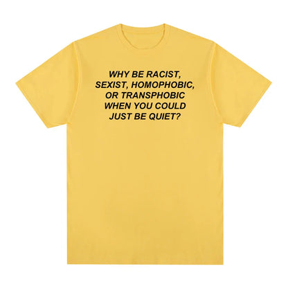 A bright yellow cotton short-sleeved Frank Rapper hip hop t-shirt with bold black text for men and women