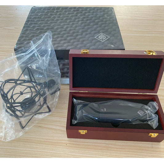 Black neumann kms 80 microphone in wooden box for pro studio recording and free shipping u87ai gaming studio recording