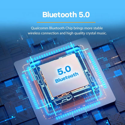 A sleek freedconn fg bluetooth 5.0 helmet intercom headset chip with metallic finish and glowing blue circuitry accents