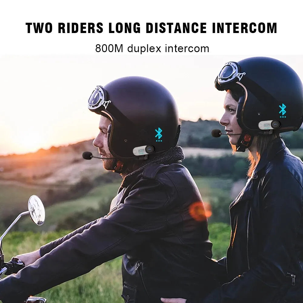Black freedconn t com sc bluetooth motorcycle intercom helmet headsets with goggles for wireless communication and music share