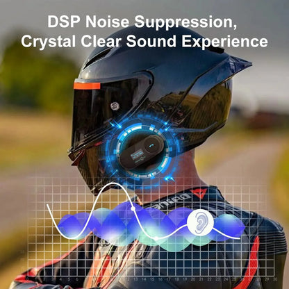Black freedconn t com sc bluetooth motorcycle intercom helmet with integrated bluetooth and glowing blue digital interface