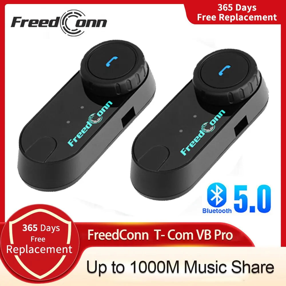 Black freedconn t com vb motorcycle helmet headset bluetooth stereo intercom with teal branding and blue phone button