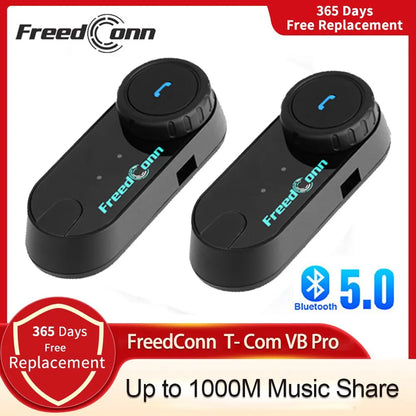 Black freedconn t com vb motorcycle helmet headset bluetooth stereo intercom with teal branding and blue phone button