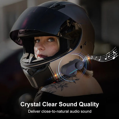 Black freedconn t com vb motorcycle helmet headset bluetooth with sleek design and glowing blue accents for wireless communication