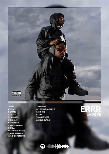 Man wearing black leather jacket and red-tinted sunglasses in french rap pop music album poster aesthetic 2pac pnl plk errr