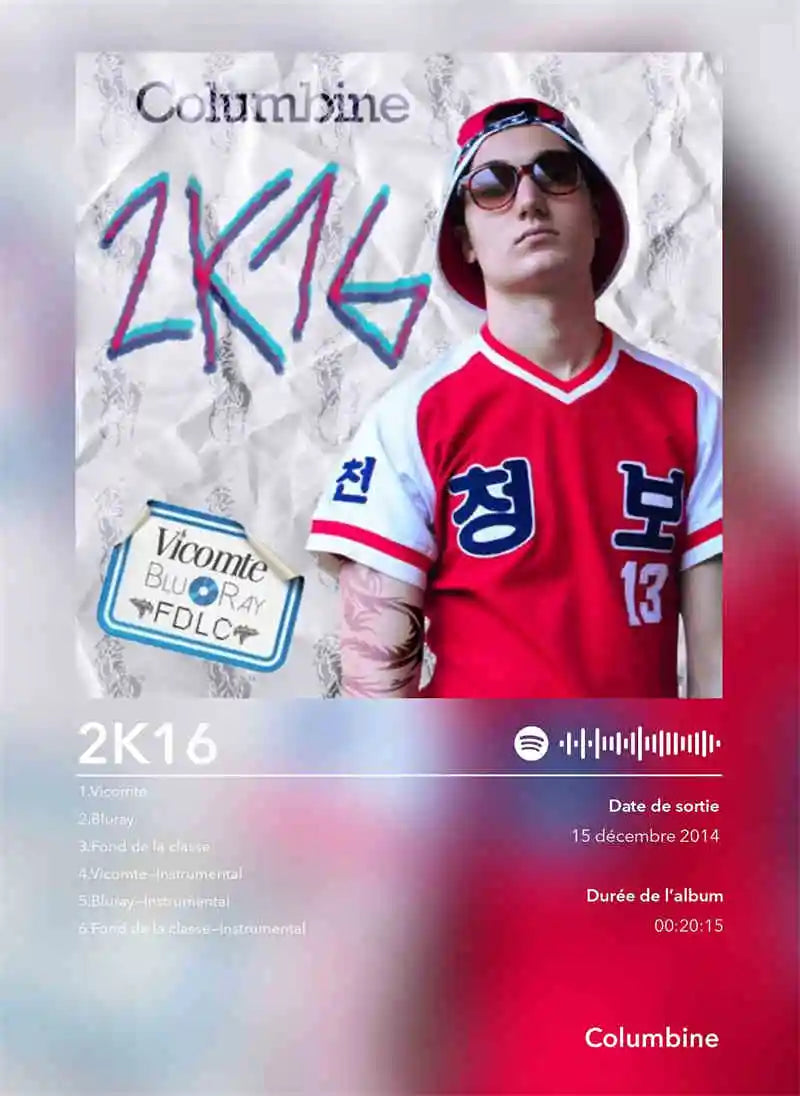 Red and white baseball jersey with blue lettering and number 13 featured in poster aesthetic 2pac pnl plk errr wall art print