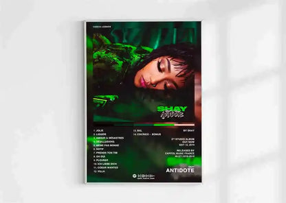 Green and black canvas poster aesthetic 2pac featuring shay with neon lighting for hip hop room decor
