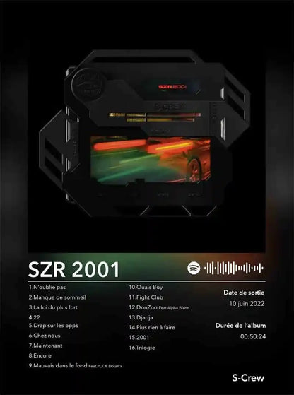 Black futuristic device with glowing red and green display for poster aesthetic 2pac pnl plk errr hip hop wall art decor