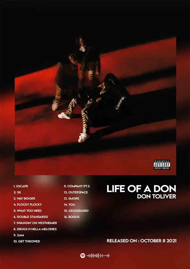 Red album cover poster aesthetic 2pac featuring two figures with striped leggings on red and black canvas print wall art