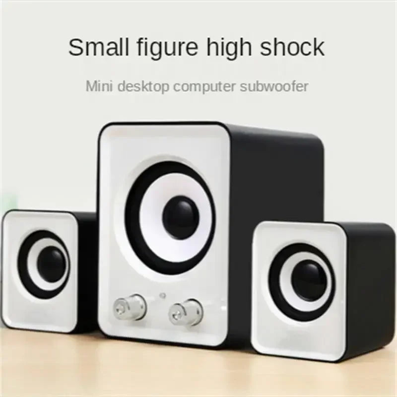 Black and white full-range speakers3-in-1 stereo loud speakerswireless bluetooth with central speaker and silver knobs