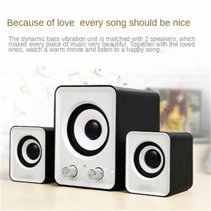 Black and white full-range speakers 3-in-1 stereo loud speakerswireless with silver knobs and central subwoofer for bluetooth use