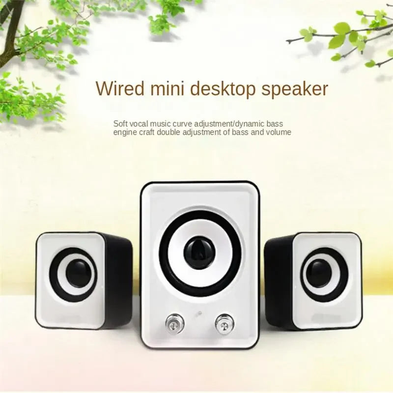 White and black full-range speakers3-in-1 stereo loud speakerswireless with subwoofer and two satellite speakers