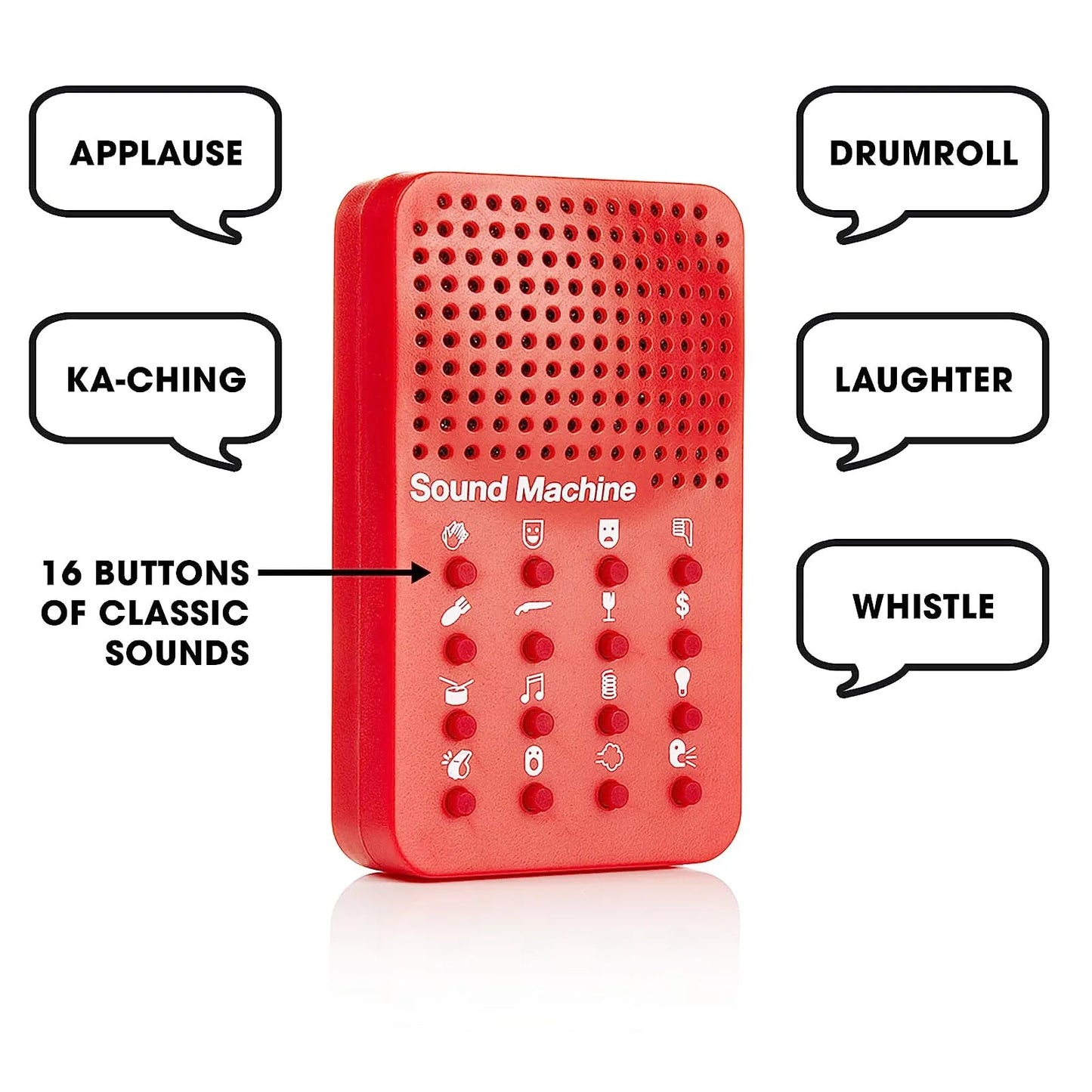 Red plastic funny sound maker machine with 16 buttons portable electronic novelty sound effects machine