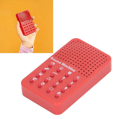 Red plastic funny sound maker machine with 16 sound effects and grid button layout portable electronic novelty sound effects machine