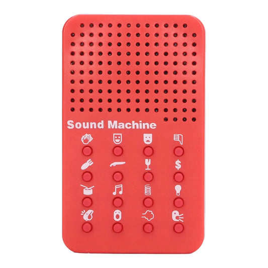 Red plastic funny sound maker machine with white buttons featuring 16 sound effects portable electronic novelty device