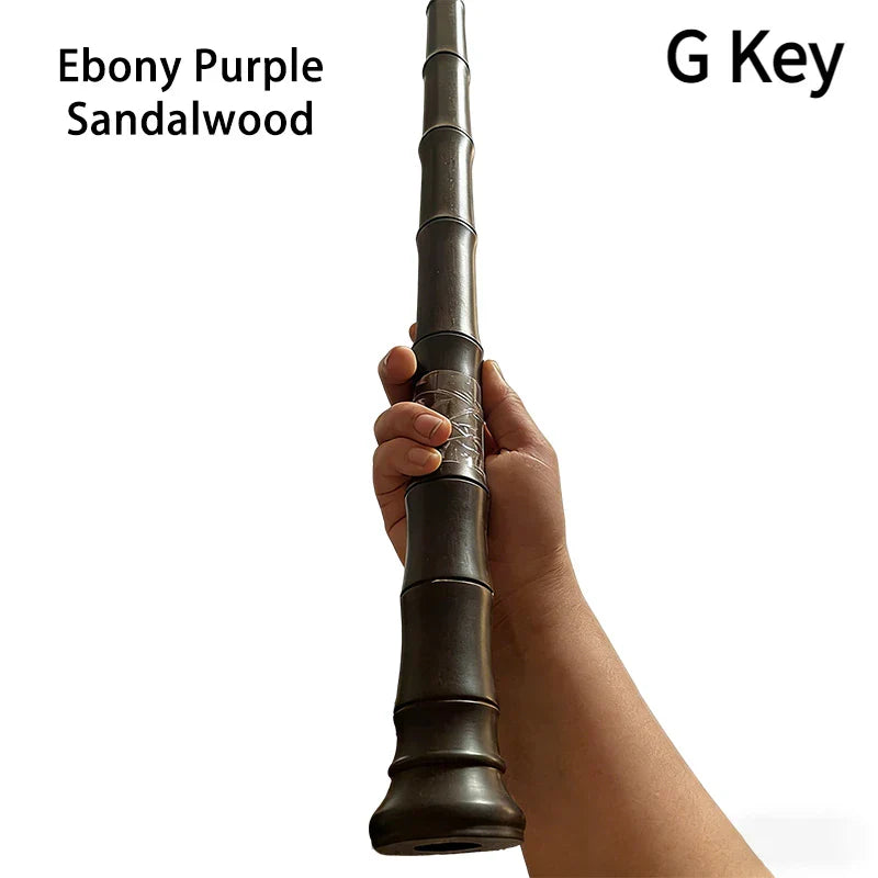 Ebony purple sandalwood key wooden xiao with sleek segmented bamboo design for xiao handmade diy chinese vertical bamboo flute