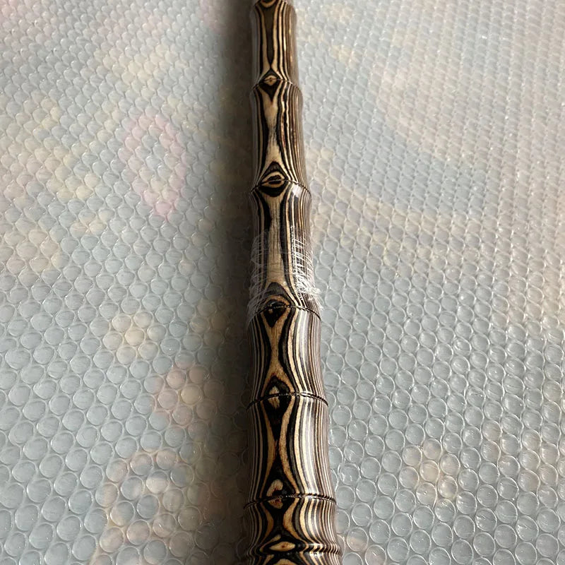 A sleek black-and-white striped bamboo-handled pen for key wooden xiao handmade diy chinese vertical bamboo flute craft