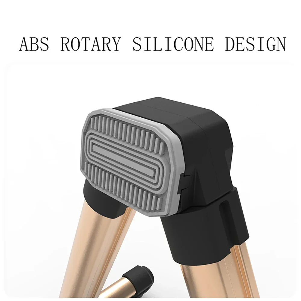 Black and gray abs rotary silicone tripod leg cap with textured grip on galux gs-200 foldable guitar stand for guitar violin ukulele