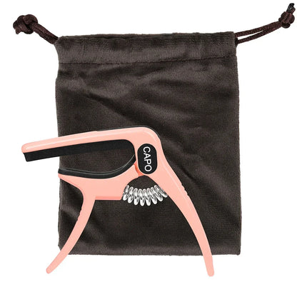 Galux universal guitar pink and black capo quick metal change clamp key with spring mechanism for acoustic and electric guitar