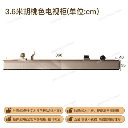 3.6-meter peach-colored tv cabinet with e0-grade solid wood top and sides for industrial modern entertainment and nordic arredamento house