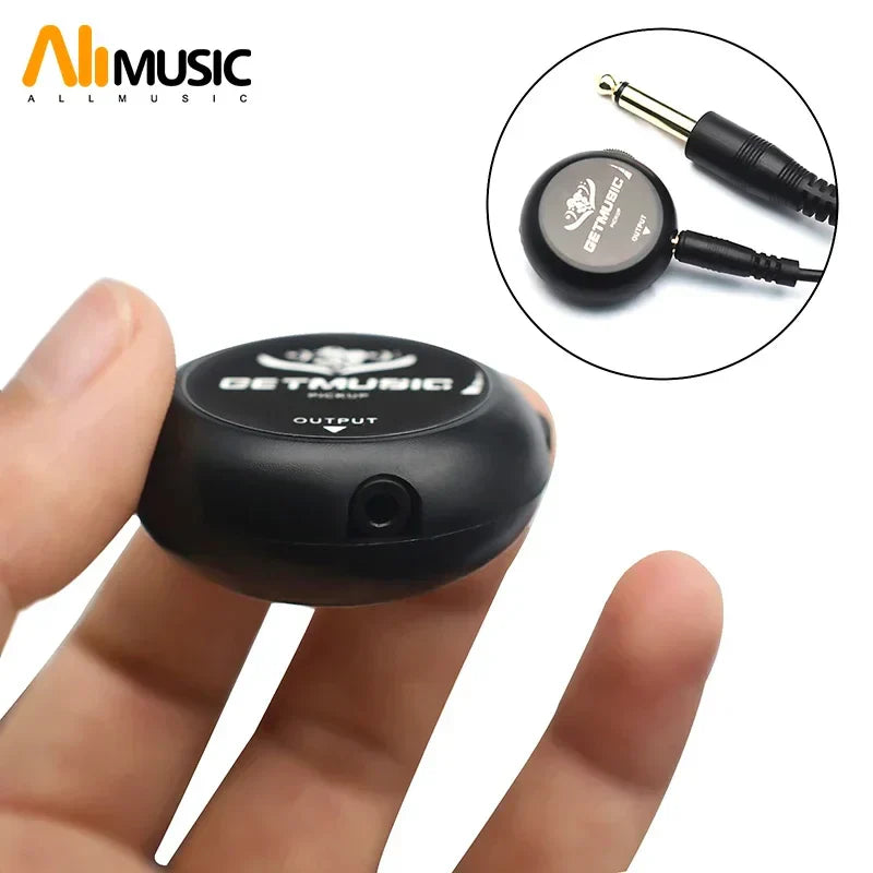 Black getmusic wireless audio transmitter with 3.5mm output jack for guitar pickup piezo and acoustic classical violin use