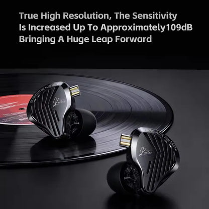 Black kevlar kunten dynamic drive detachable headphones gaming with heavy bass earbuds and gold-plated connectors