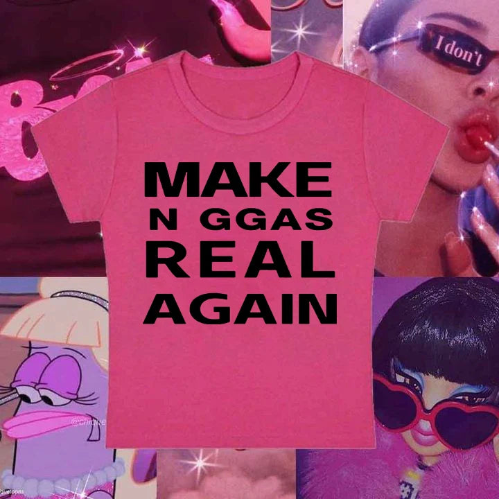 A vibrant pink gothic hip hop short sleeve t-shirt with bold black harajuku punk letter print for chic y2k retro style