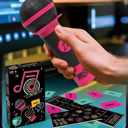 Pink and black foam microphone with textured grip for grabbing mic game singer karaoke master family gatherings games