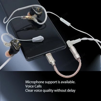 Clear transparent braided cable with silver connectors and black glossy earpieces for graveaudio da06 cx31993 iem amp mobile audio decoder 5mm headphone amplifier
