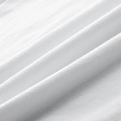 White soft textured fabric with gentle folds on hip hop y2k sexy slim chic grunge punk hip cropped t-shirt