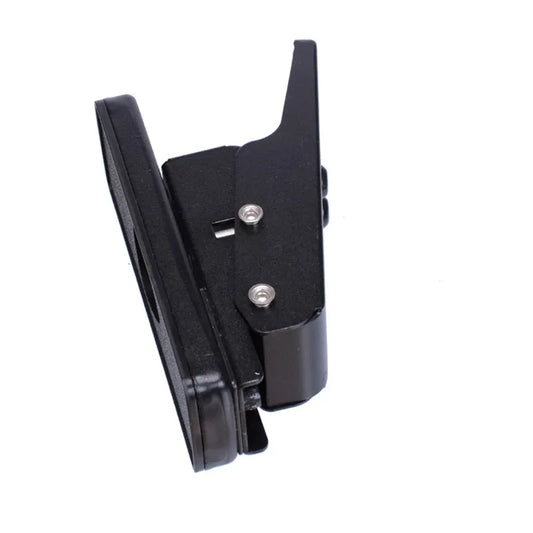 Black plastic pick punch diy with silver screws and hinged design for guitar tools card cutting and plectrum punch use