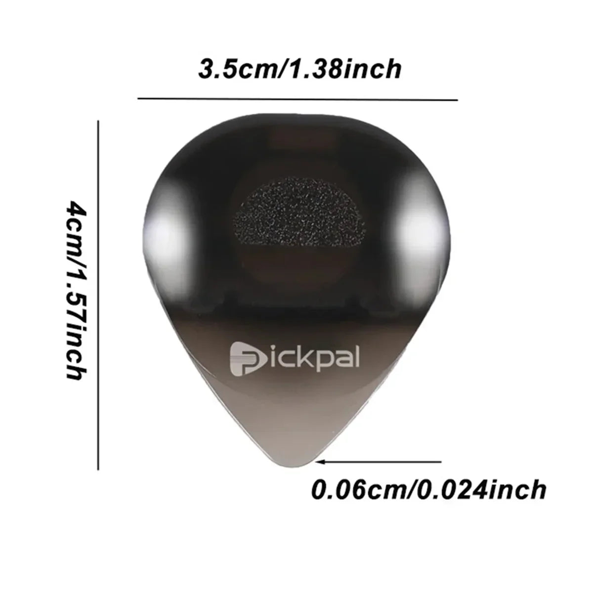 Black guitar pick with textured grip and metallic finish instrument glowing plectrum for bass electric guitarists