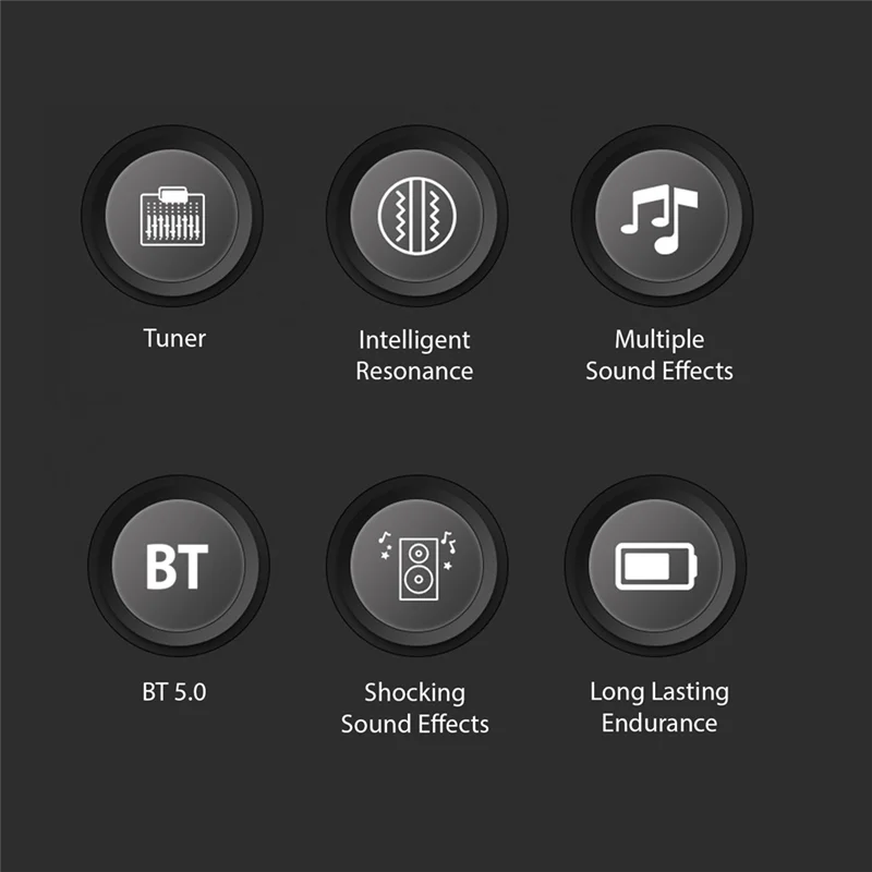 Black circular buttons on guitar pickup classical featuring tuner intelligent resonance pickup bt accompaniment and 3-band eq