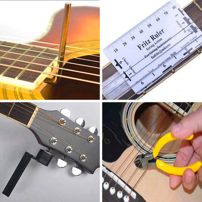 Fritz ruler string action gauge in black metal for acoustic and electric guitar repair tool multifunctional accessories