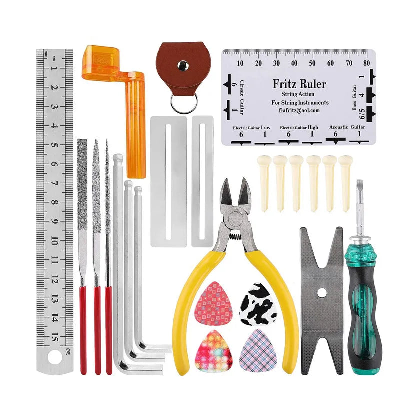 Fritz ruler string action gauge guitar repair tool with measurement markings for multifunctional guitar accessories