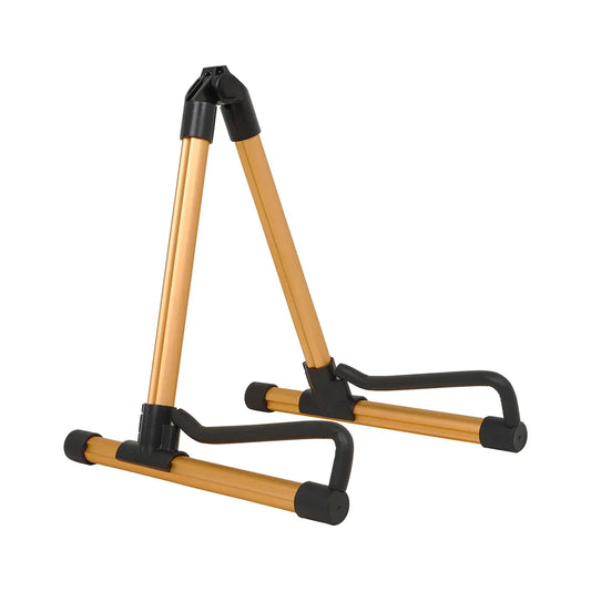 Gold-colored guitar stand aluminum alloy foldable removable professional musical rack guitar with black joints and rubber feet