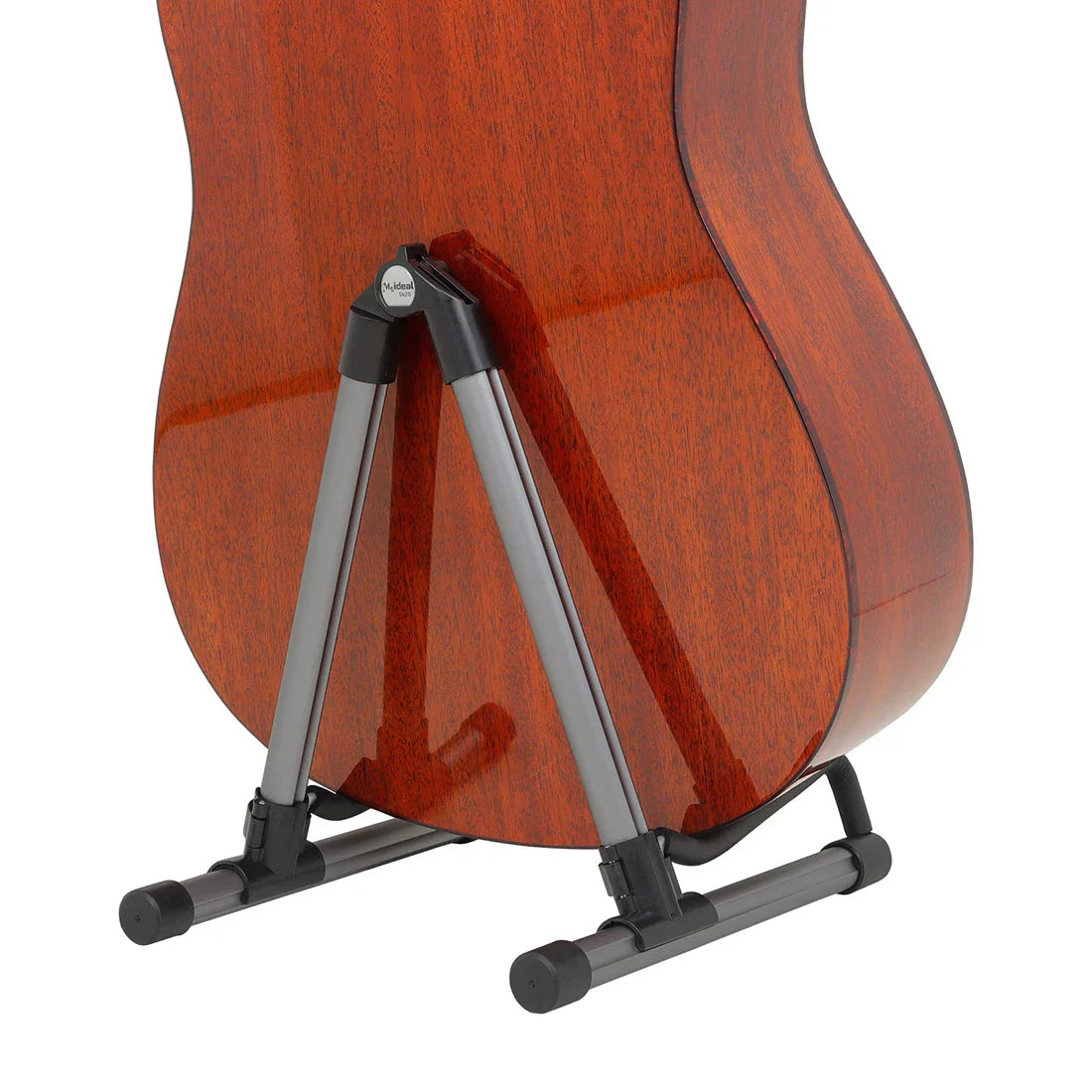 Black and silver guitar stand aluminum alloy foldable removable professional musical rack guitar supporting reddish brown acoustic guitar