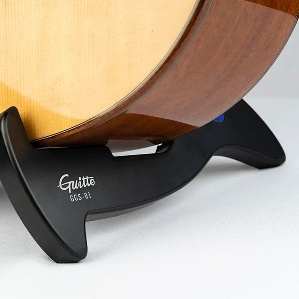 Black plastic guitar stand universal folding tripod holder with guitto ggs-01 engraving for musical instrument rack use